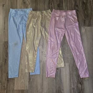 Sparkly‎ Kids Leggings Set - Pink, Gold, and Blue Girls Play Clothes